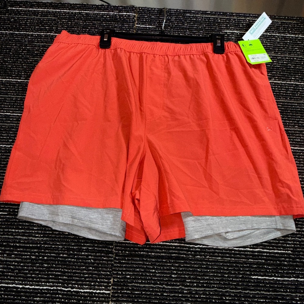 DSG Agility 2-in-1 Short Men XXL Red Sun NEW 5" Inseam Athletic Fit